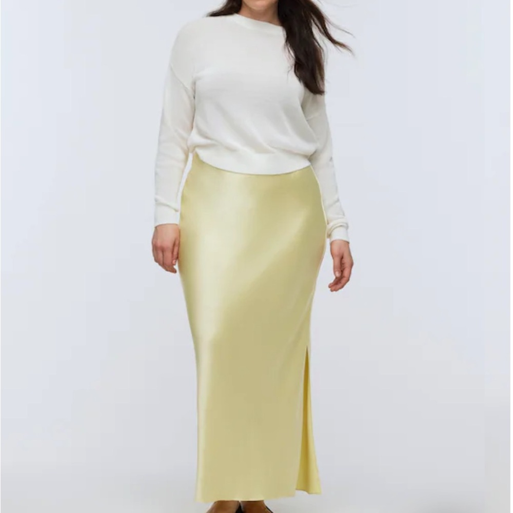 MADEWELL satin maxi skirt - candlelight yellow size 10